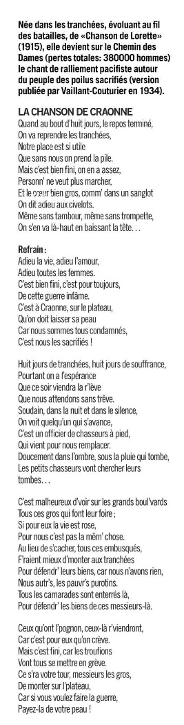 Humanité dimanche, Chanson de Craonne